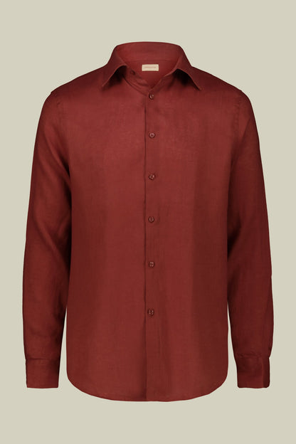 Men's casual shirt with classic collar, 100% linen
