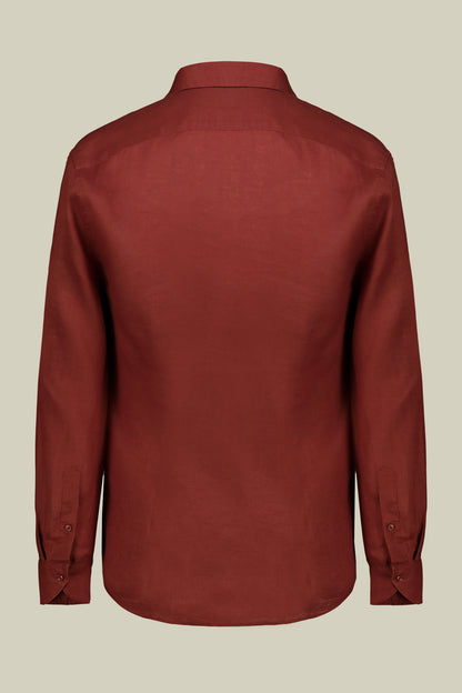 Men's casual shirt with classic collar, 100% linen