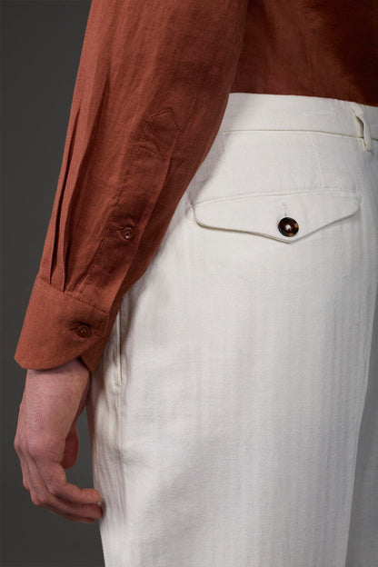 Men's casual shirt with classic collar, 100% linen