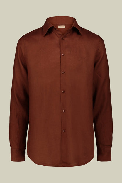 Men's casual shirt with classic collar, 100% linen