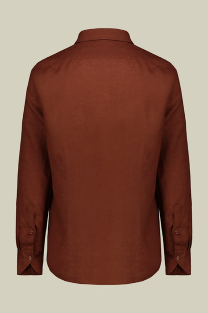 Men's casual shirt with classic collar, 100% linen