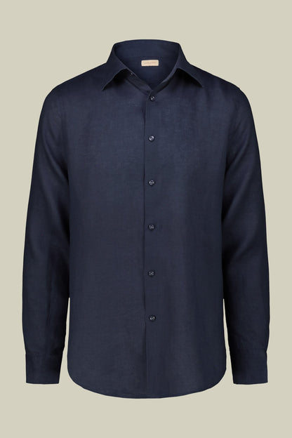 Men's casual shirt with classic collar, 100% linen