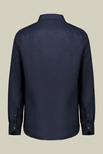 Men's casual shirt with classic collar, 100% linen
