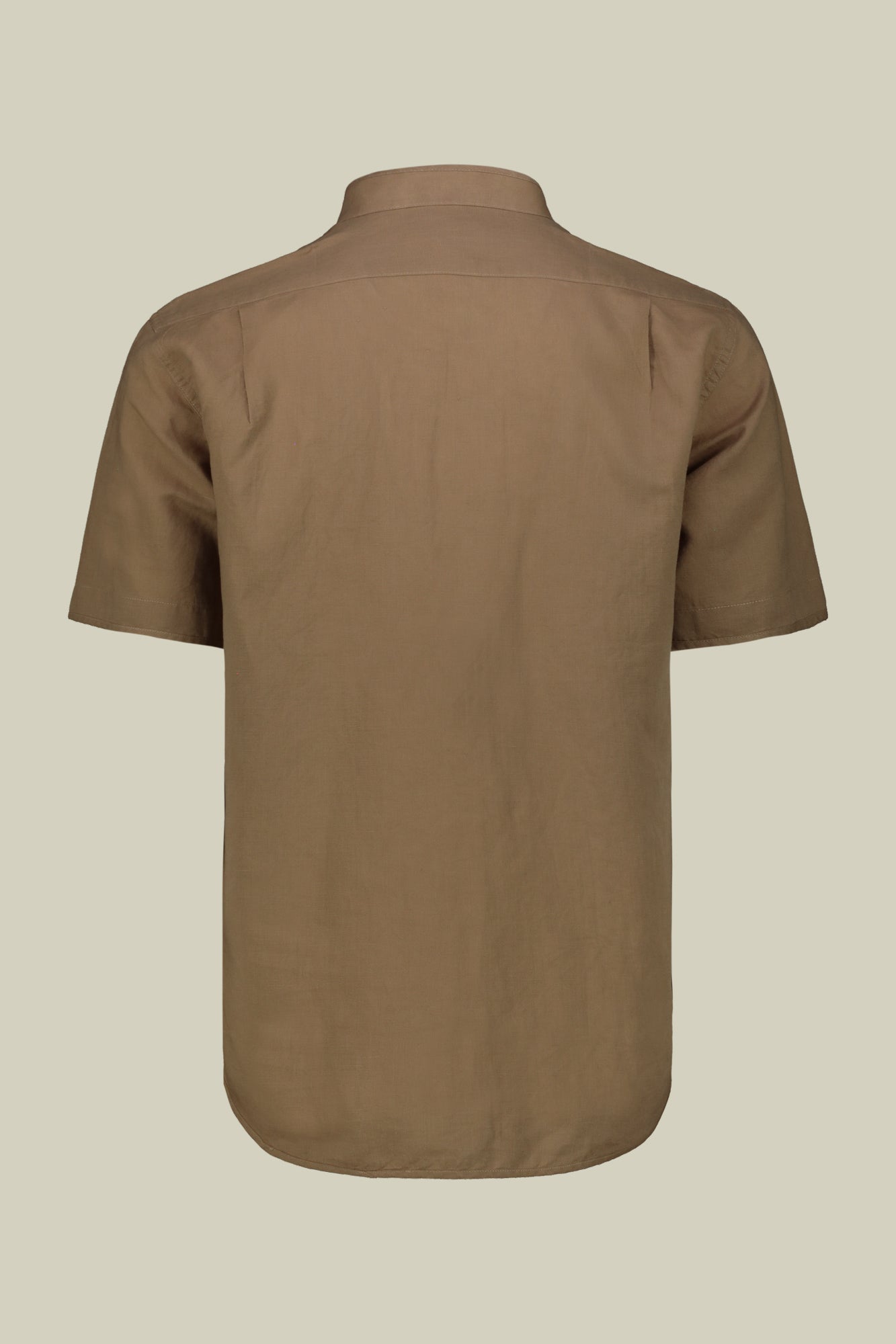 Casual men's shirt with mandarin collar, washed linen and cotton fabric