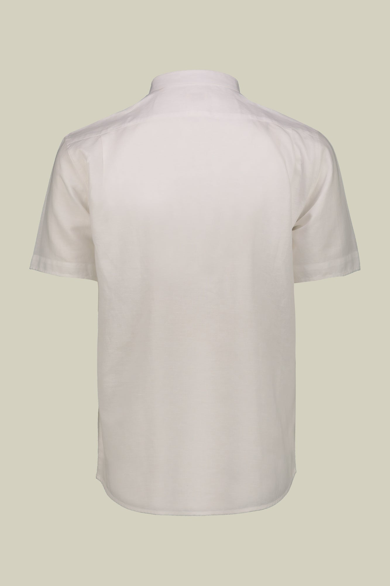 Casual men's shirt with mandarin collar, washed linen and cotton fabric