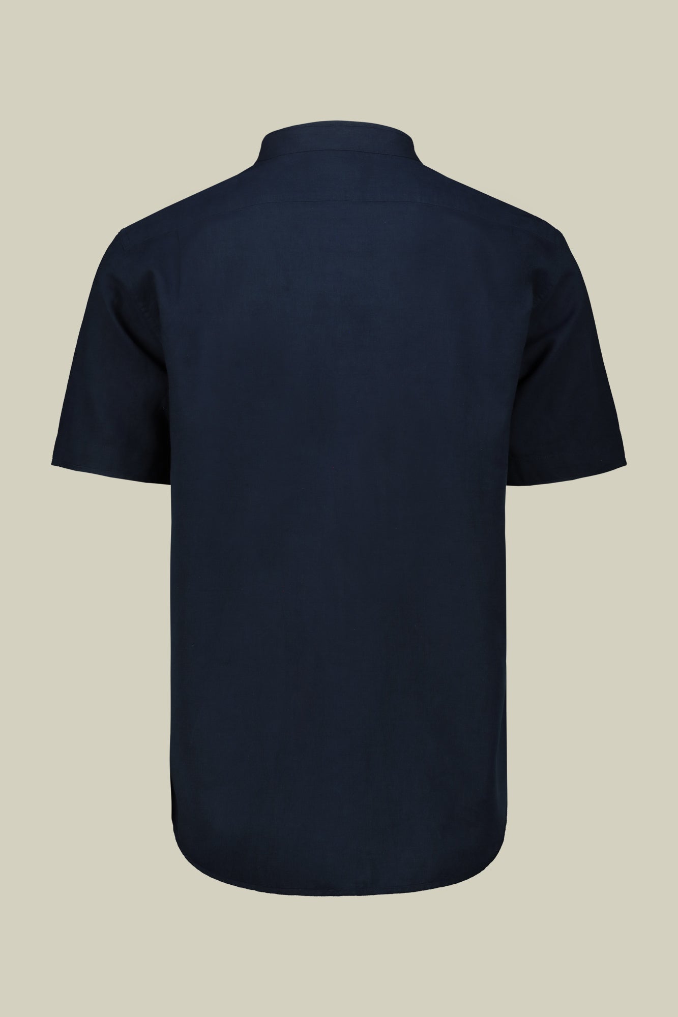 Casual men's shirt with mandarin collar, washed linen and cotton fabric