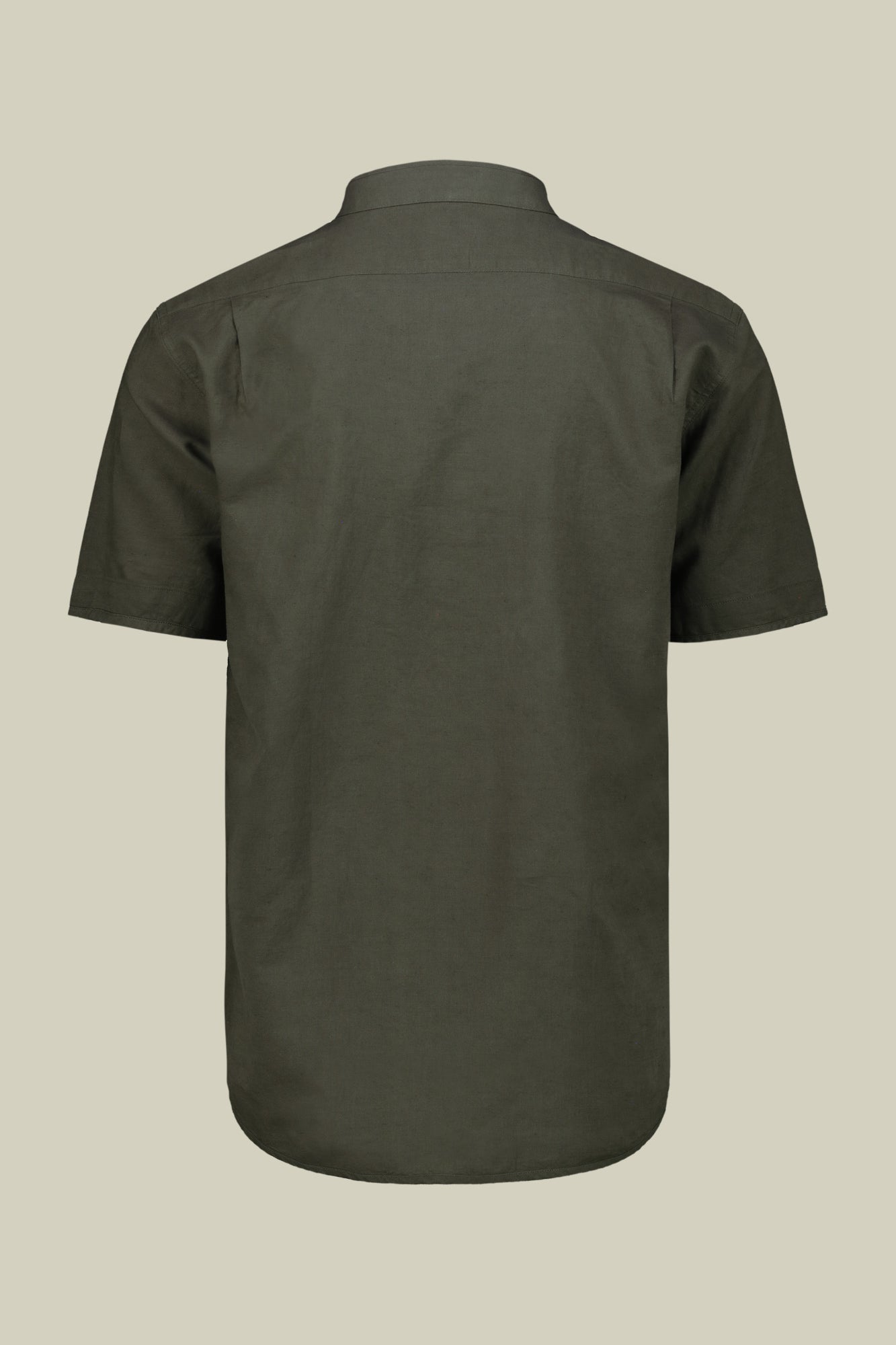 Casual men's shirt with mandarin collar, washed linen and cotton fabric