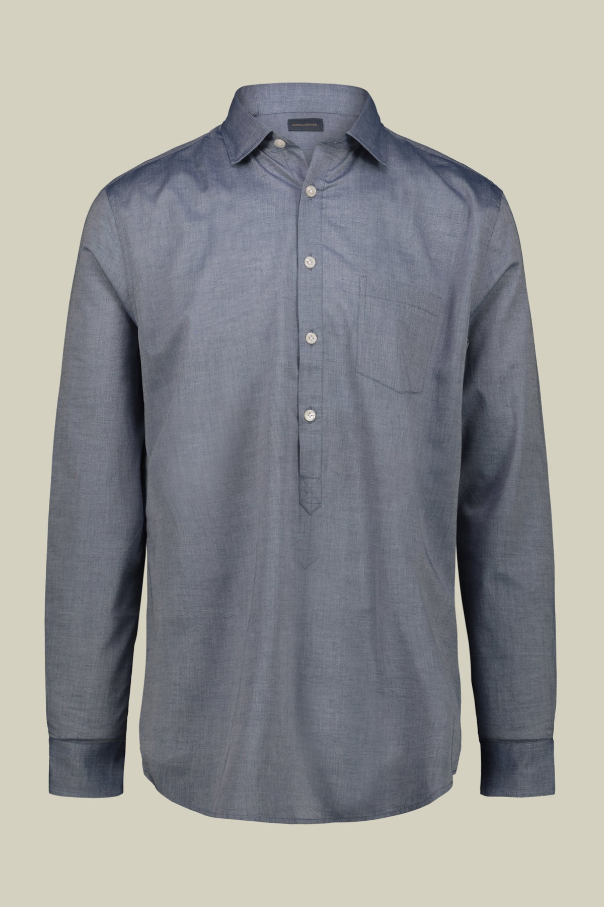 Men's concealed button down casual shirt in washed muslin fabric