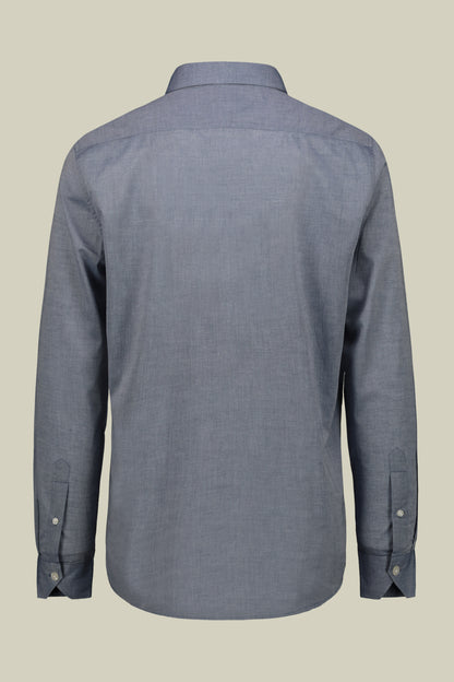 Men's concealed button down casual shirt in washed muslin fabric