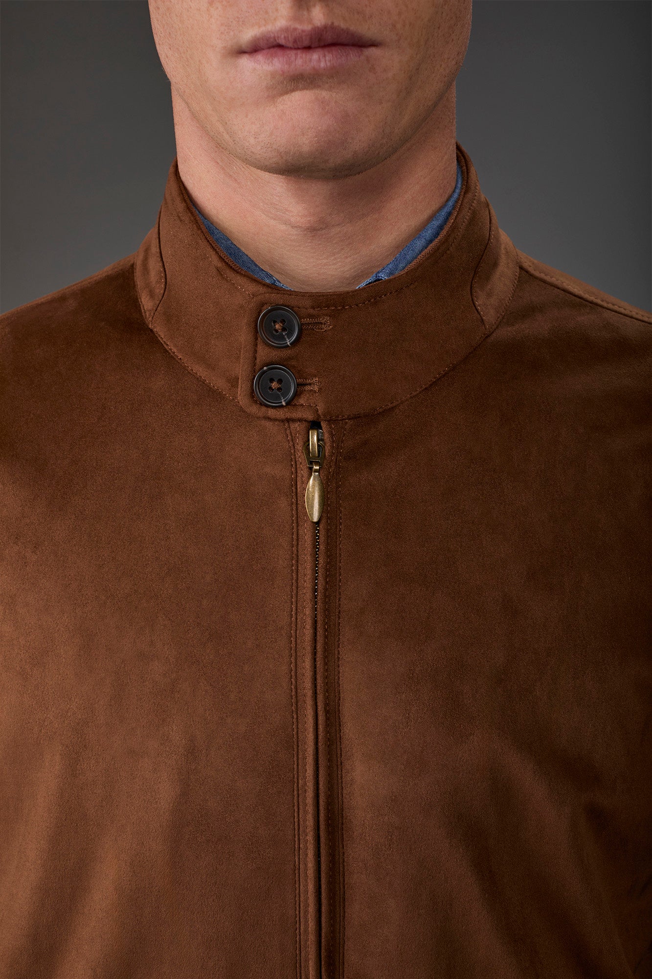 Men's Herrington jacket with suede effect fabric