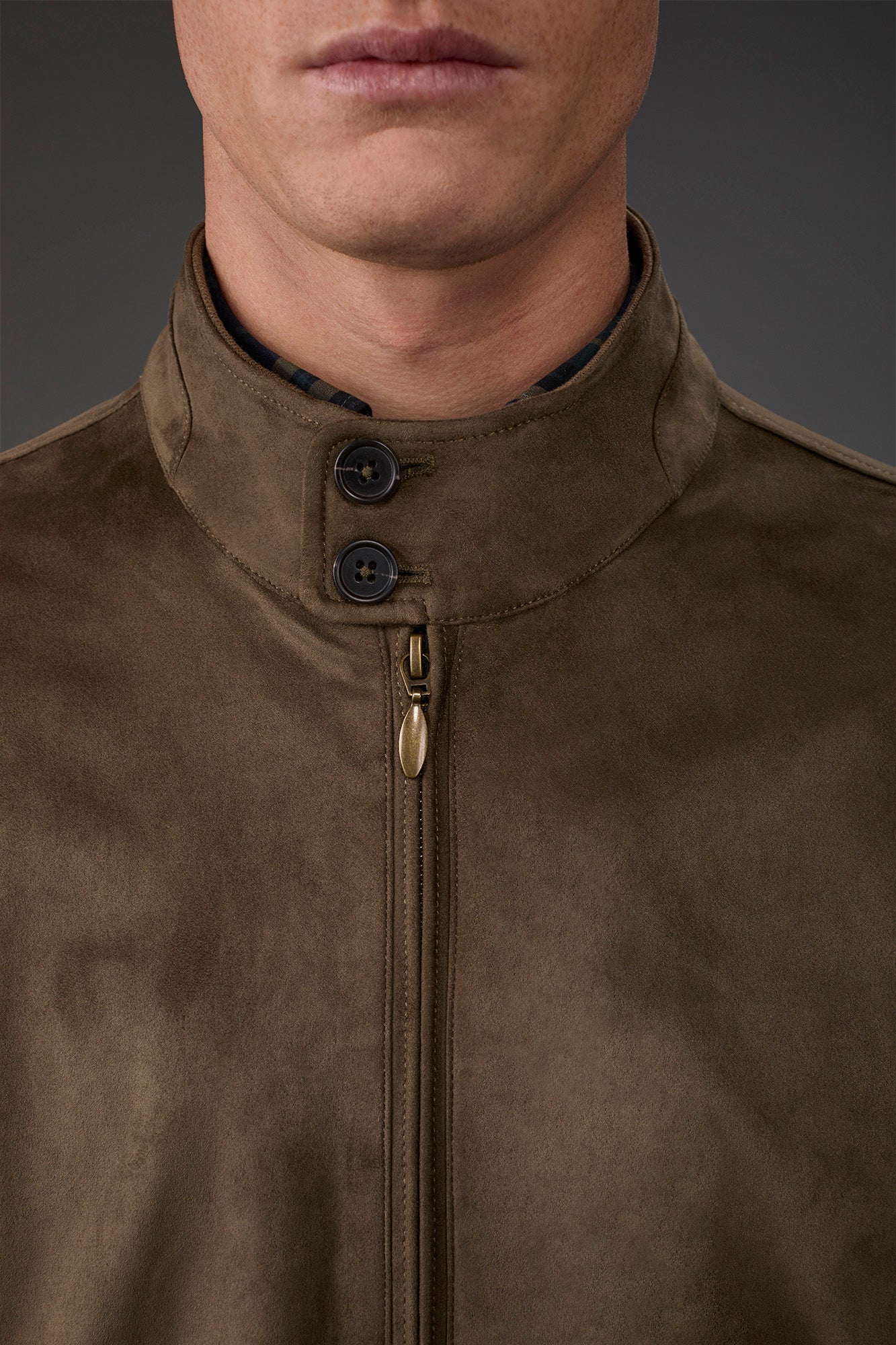 Men's Herrington jacket with suede effect fabric