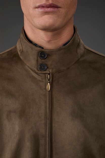 Men's Herrington jacket with suede effect fabric