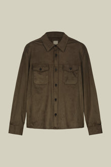 Unlined men's suedette shirt jacket