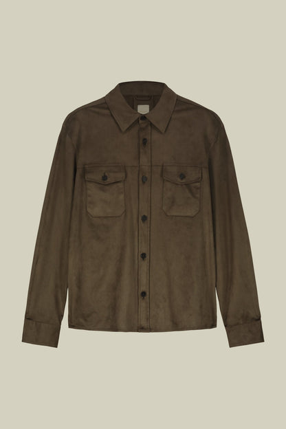 Unlined men's suedette shirt jacket