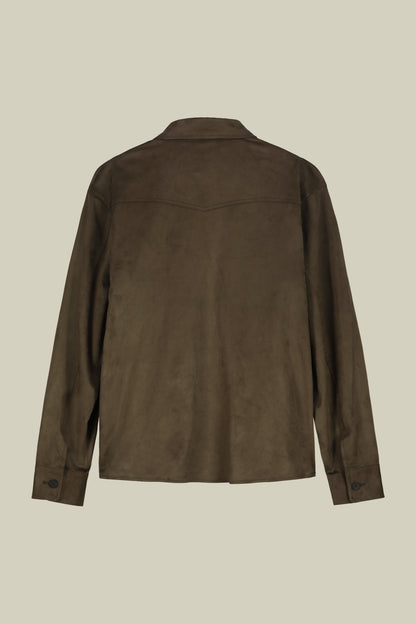 Unlined men's suedette shirt jacket