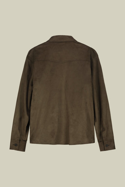 Unlined men's suedette shirt jacket
