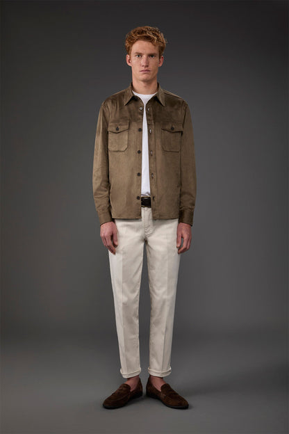 Unlined men's suedette shirt jacket