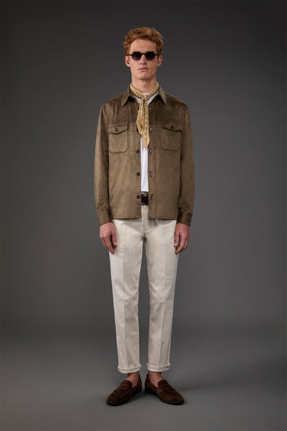 Unlined men's suedette shirt jacket