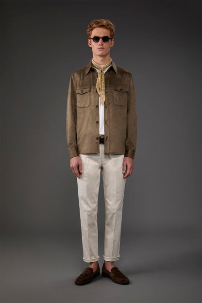 Unlined men's suedette shirt jacket