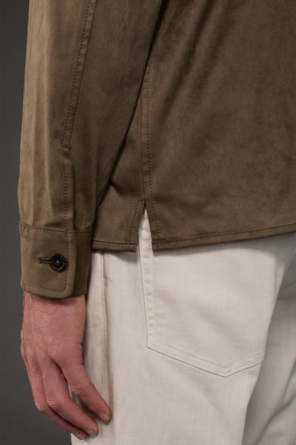 Unlined men's suedette shirt jacket