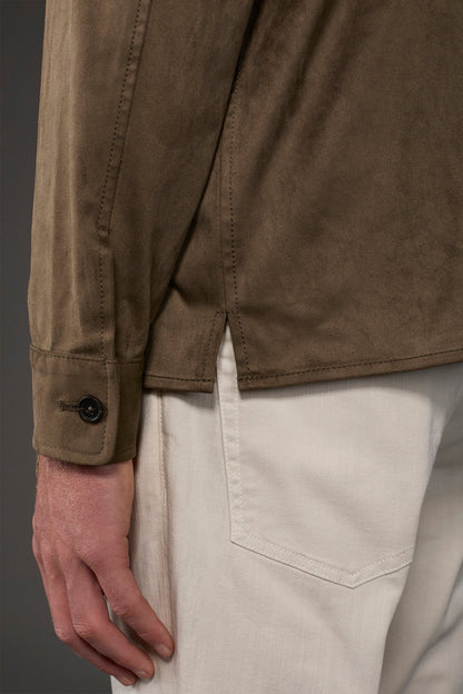 Unlined men's suedette shirt jacket