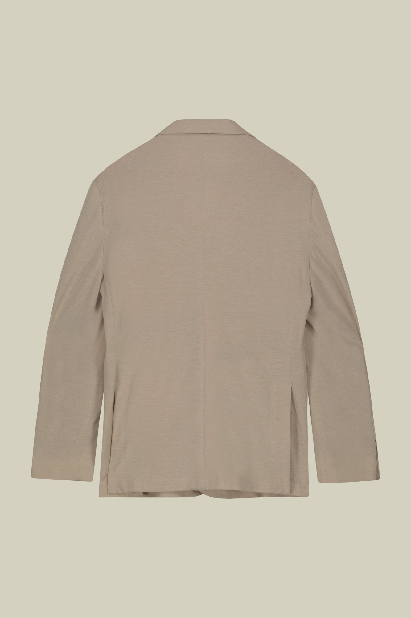 Men's unlined single-breasted jacket with classic lapels and patch pockets, jersey fabric