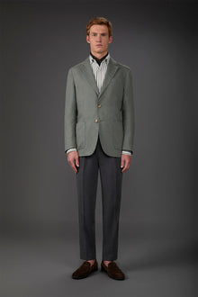 Men's unlined single-breasted jacket with classic lapels and patch pockets Green