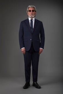 Men's single-breasted jersey jacket Dk Blue