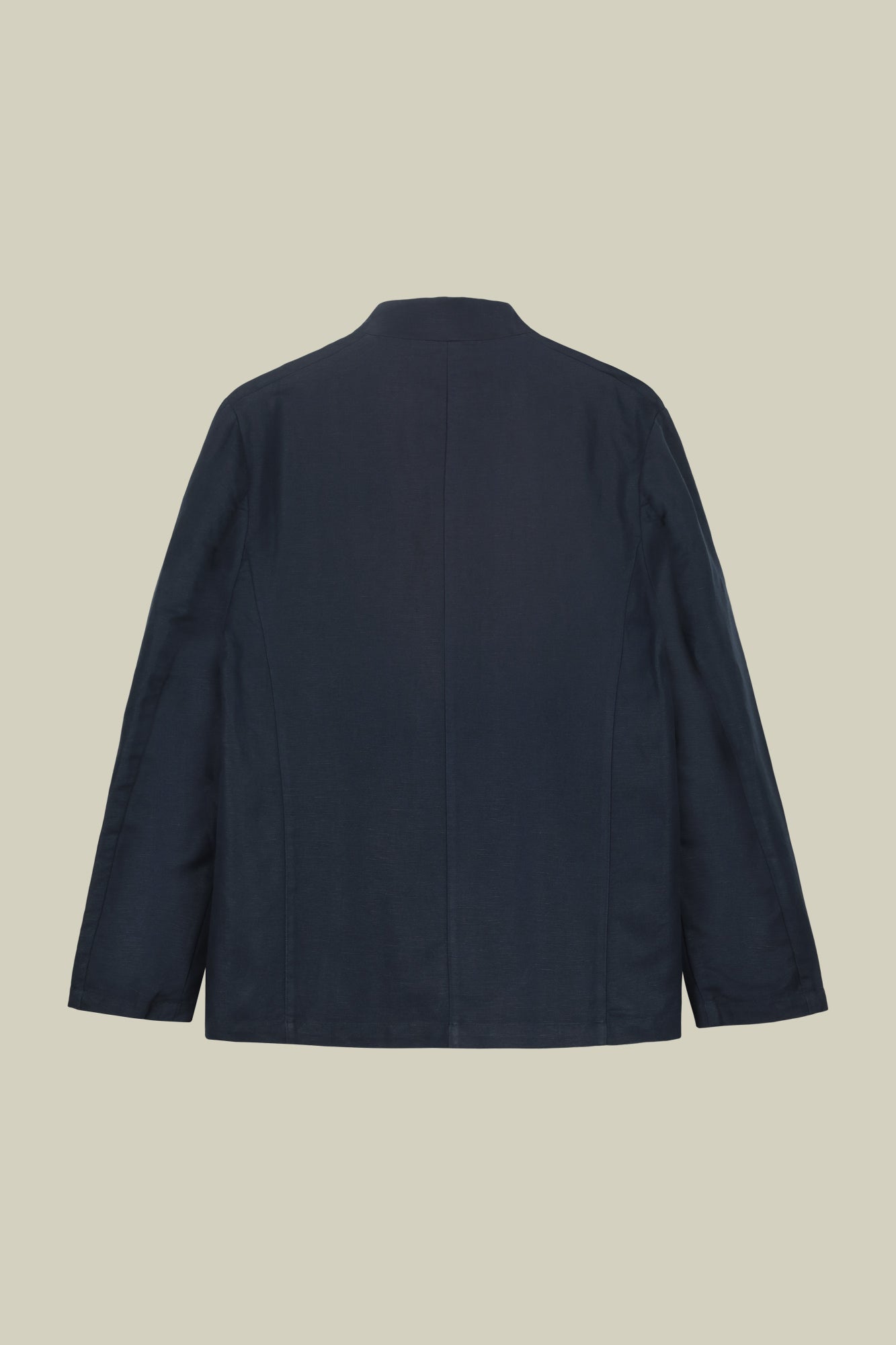 Men's unlined single-breasted jacket with mandarin collar
