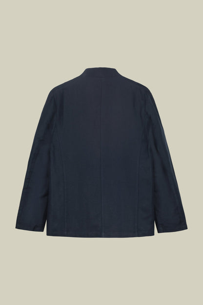 Men's unlined single-breasted jacket with mandarin collar