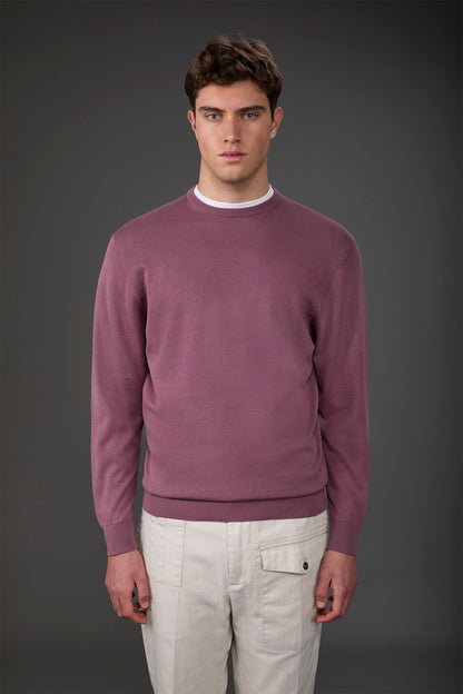 Men's crew neck sweater in bio-washed 100% cotton