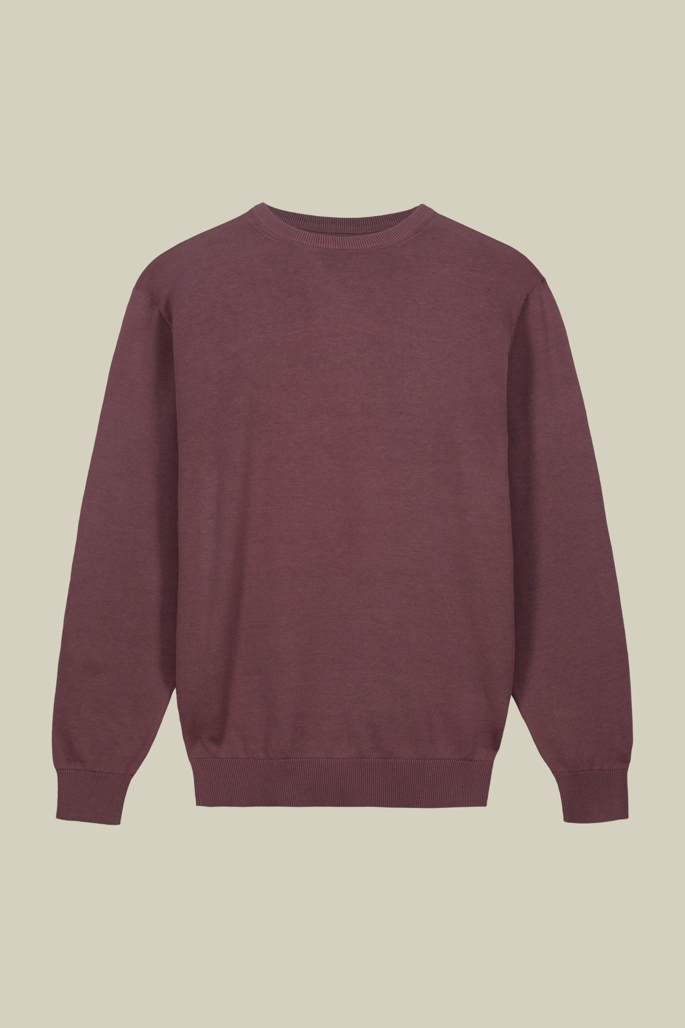 Men's crew neck sweater in bio-washed 100% cotton