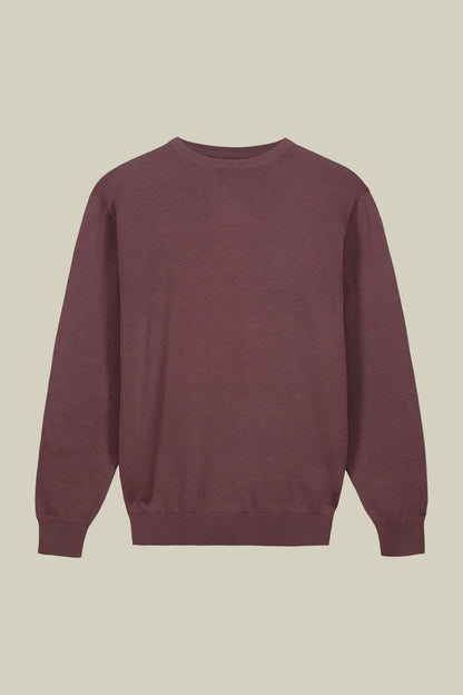 Men's crew neck sweater in bio-washed 100% cotton