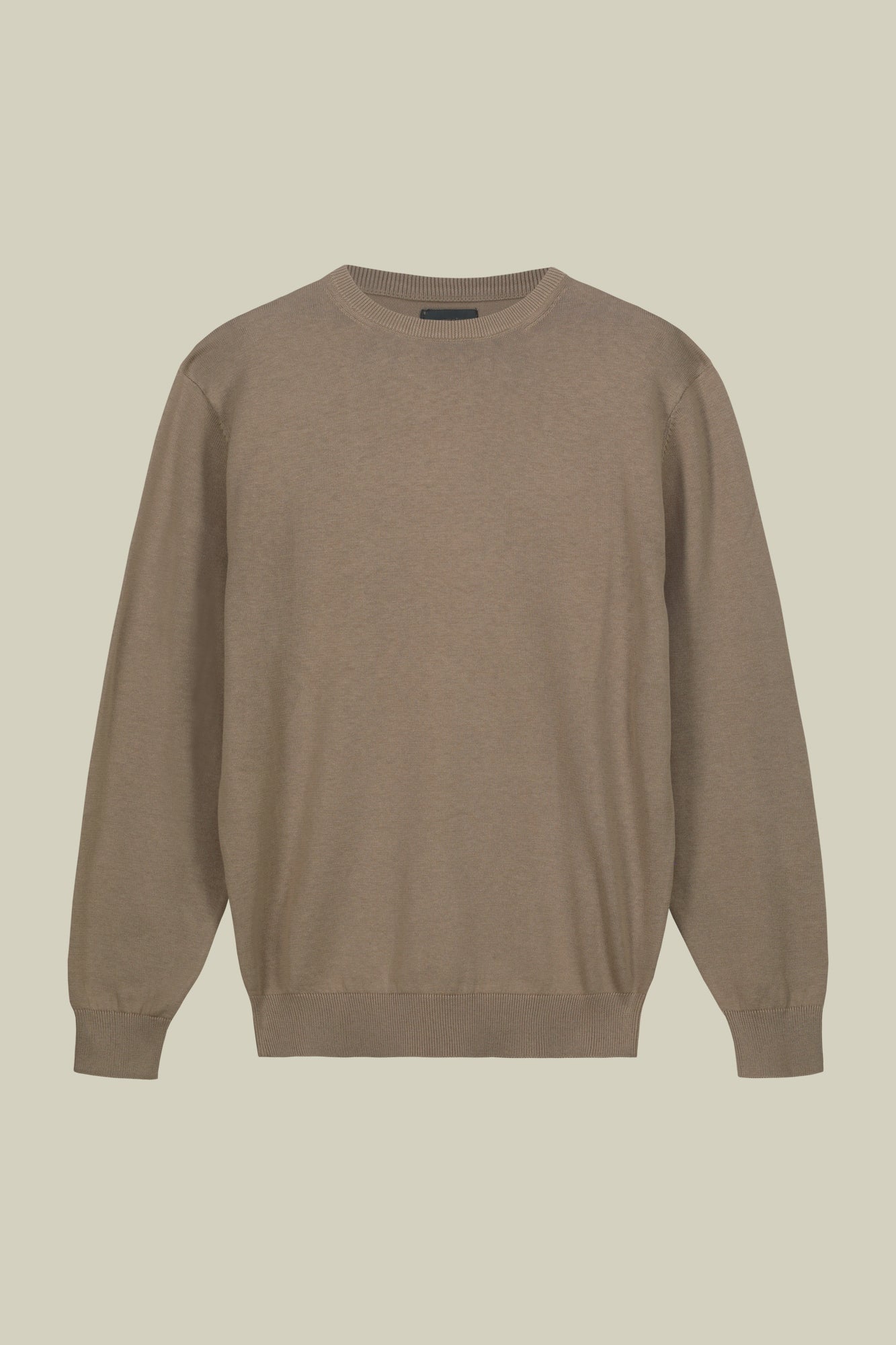 Men's crew neck sweater in bio-washed 100% cotton