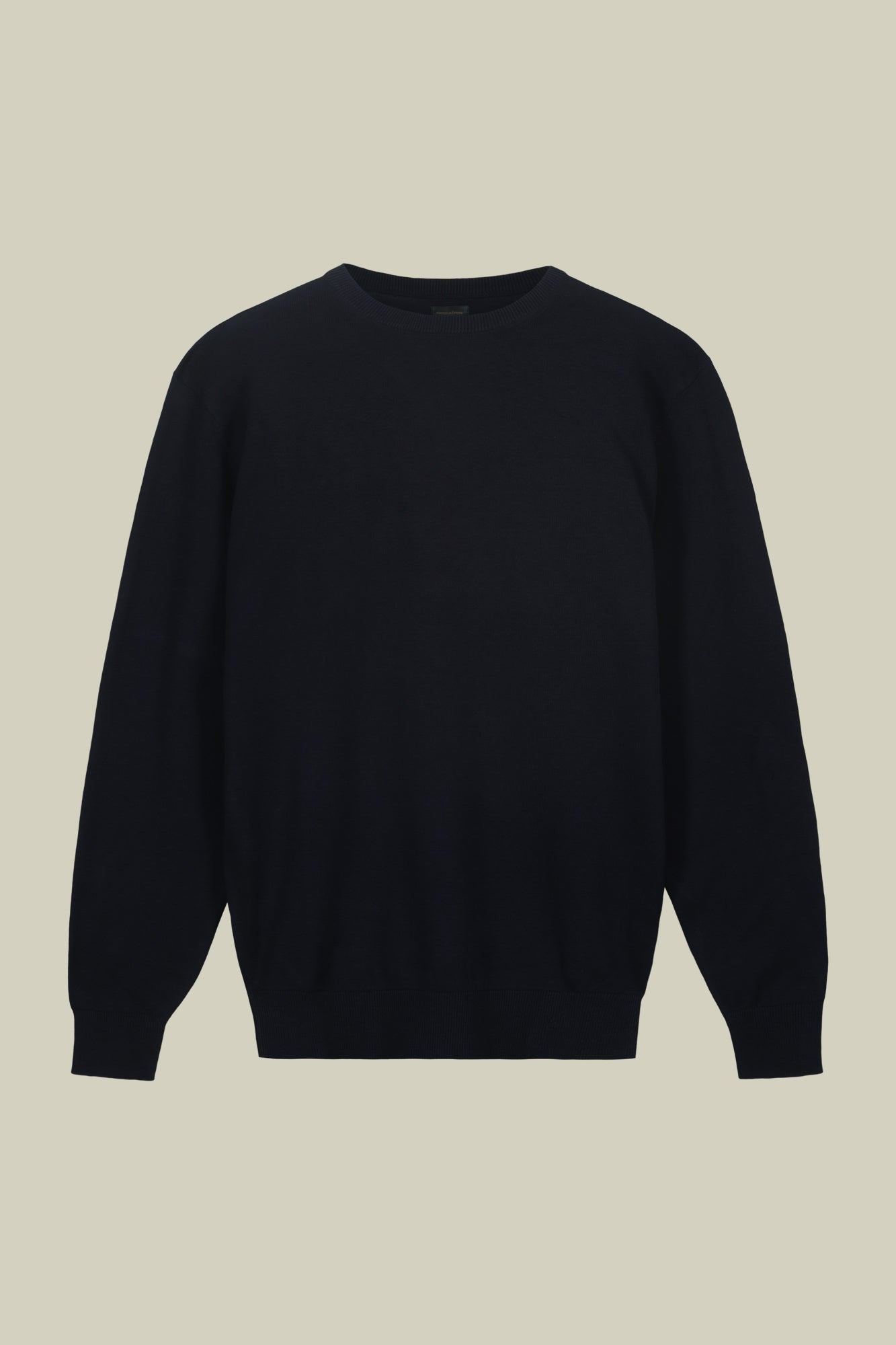 Men's crew neck sweater in bio-washed 100% cotton
