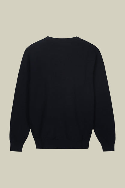 Men's crew neck sweater in bio-washed 100% cotton