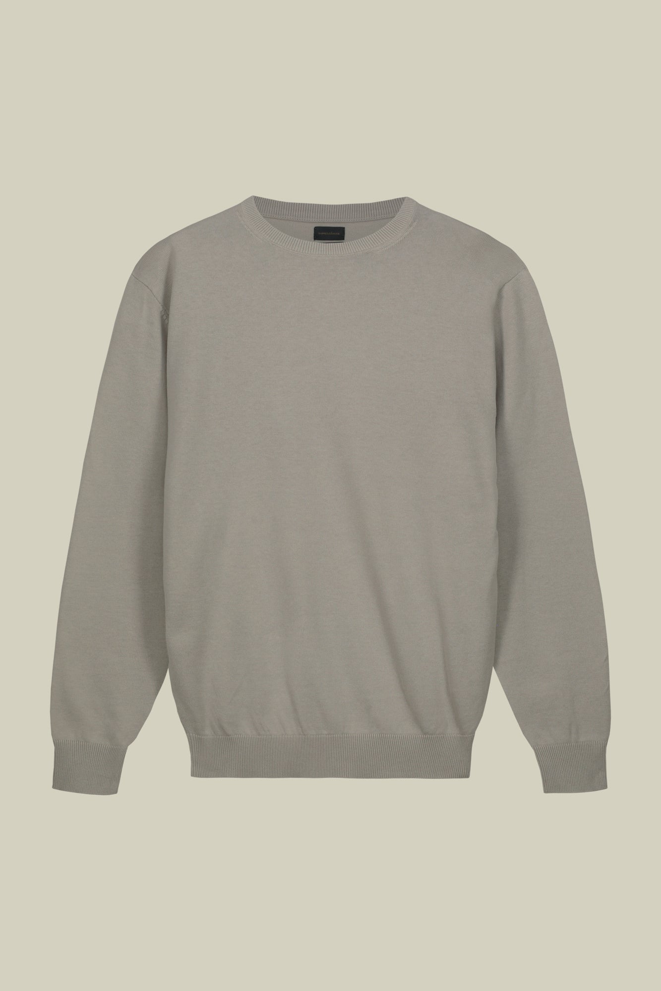 Men's crew neck sweater in bio-washed 100% cotton