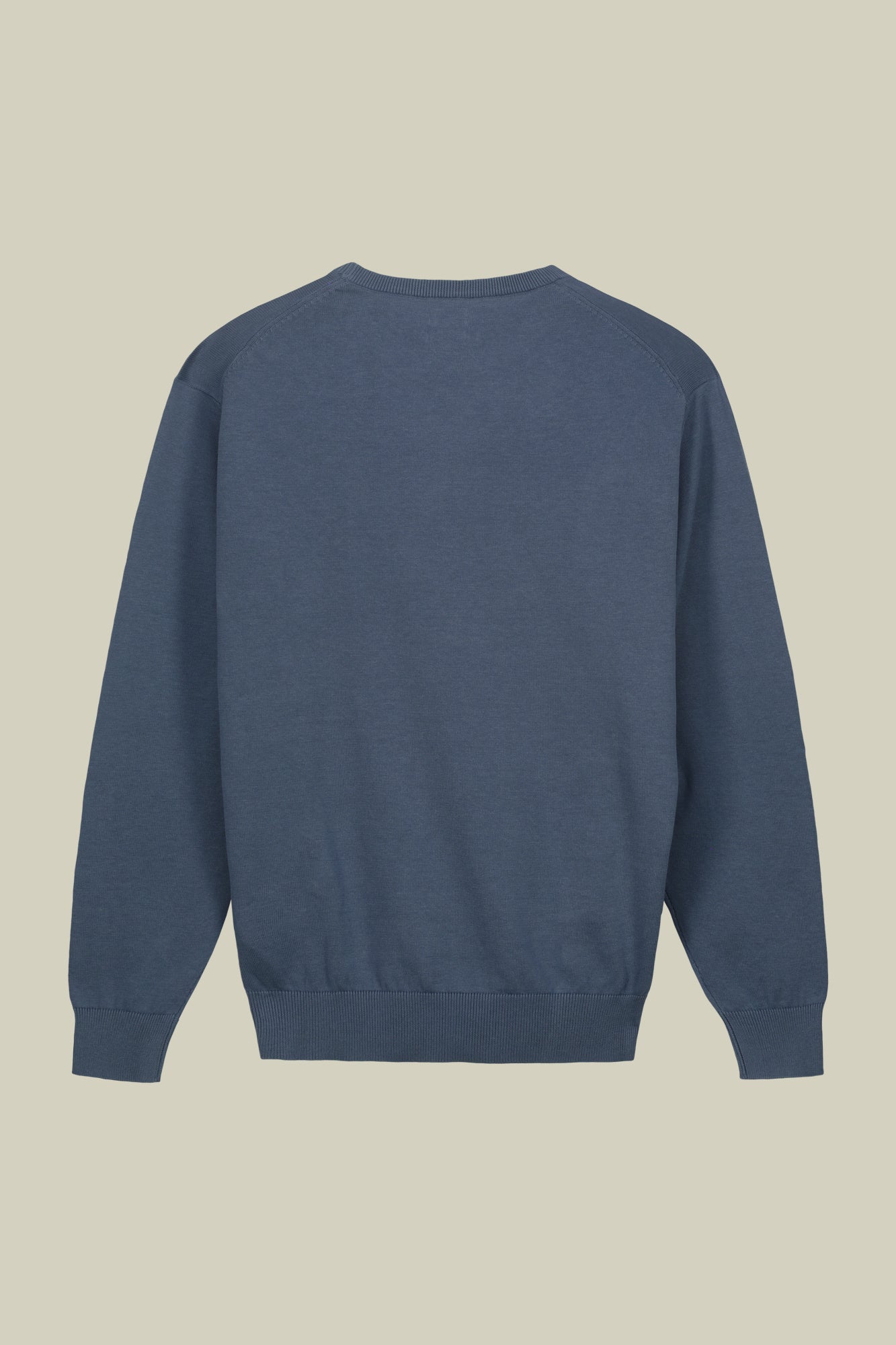 Men's crew neck sweater in bio-washed 100% cotton