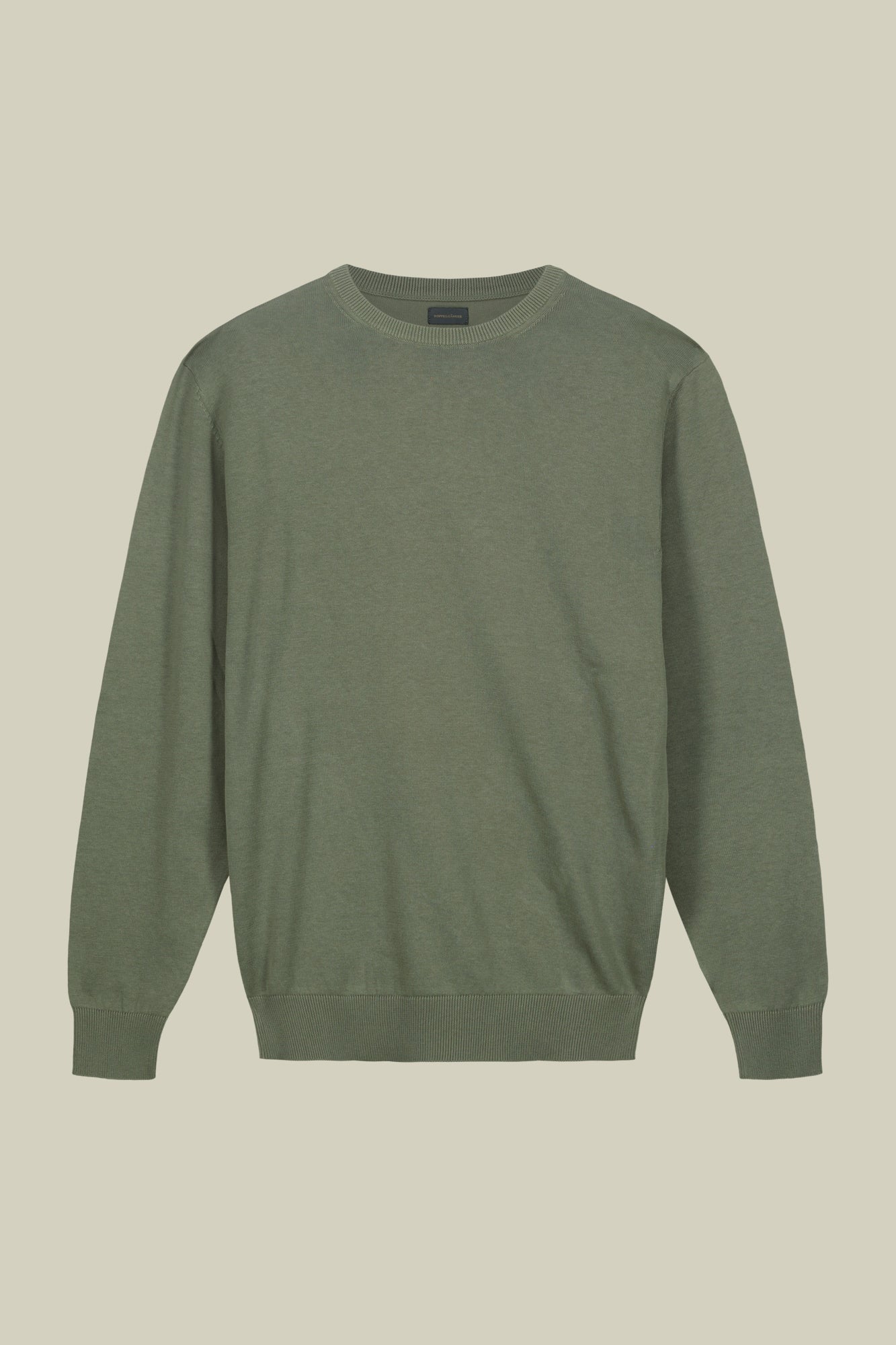 Men's crew neck sweater in bio-washed 100% cotton