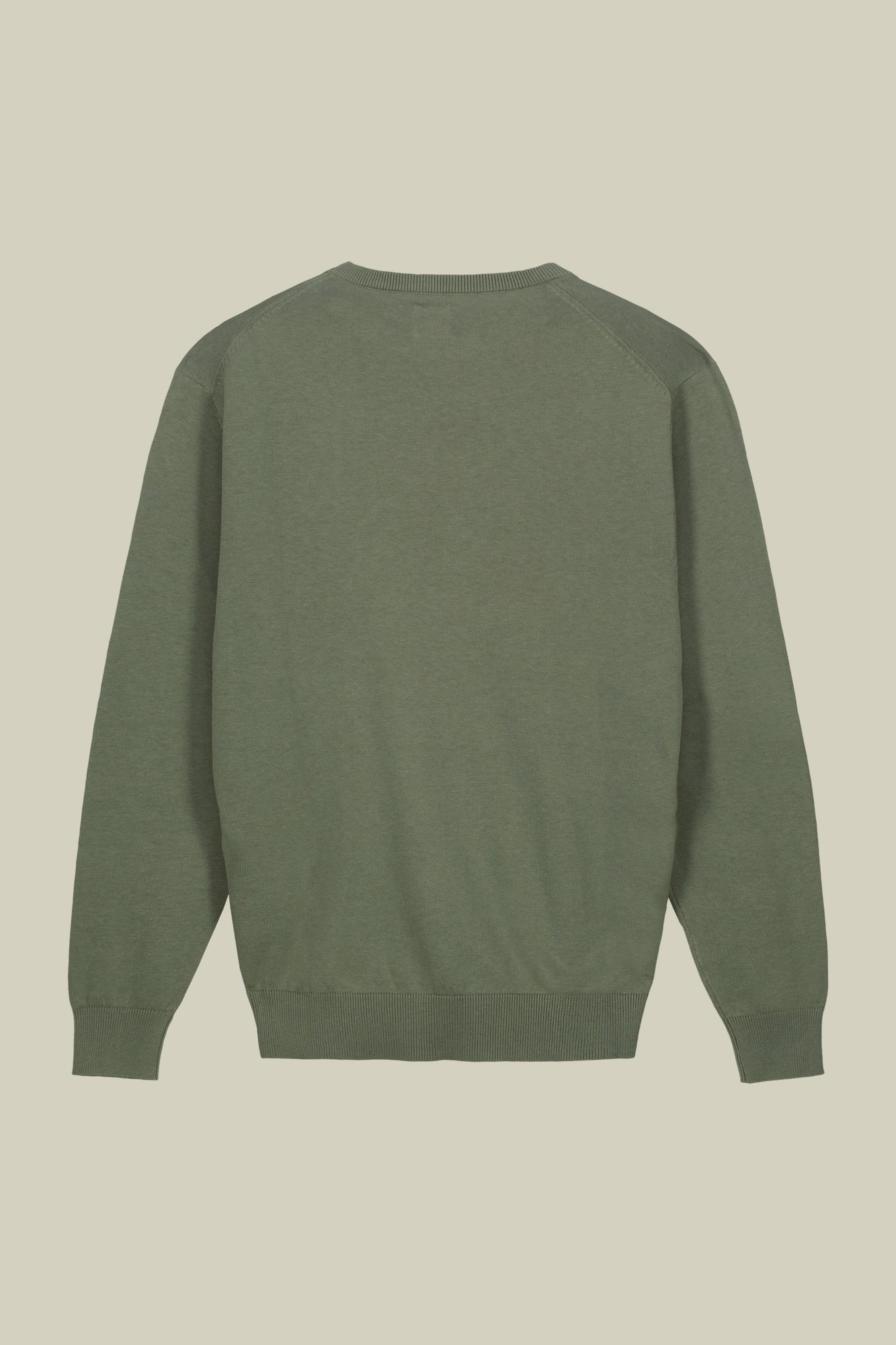 Men's crew neck sweater in bio-washed 100% cotton