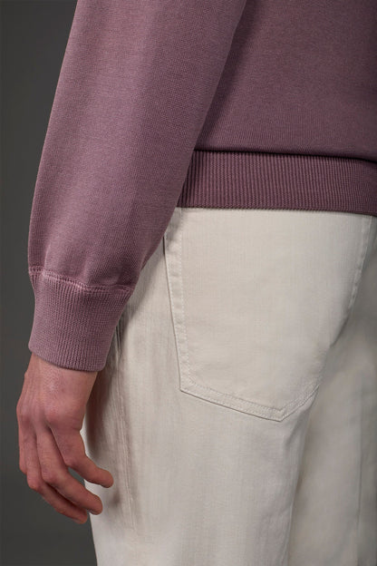 Men's crew neck pure cotton sweater with raglan sleeves