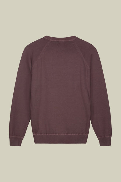 Men's crew neck pure cotton sweater with raglan sleeves