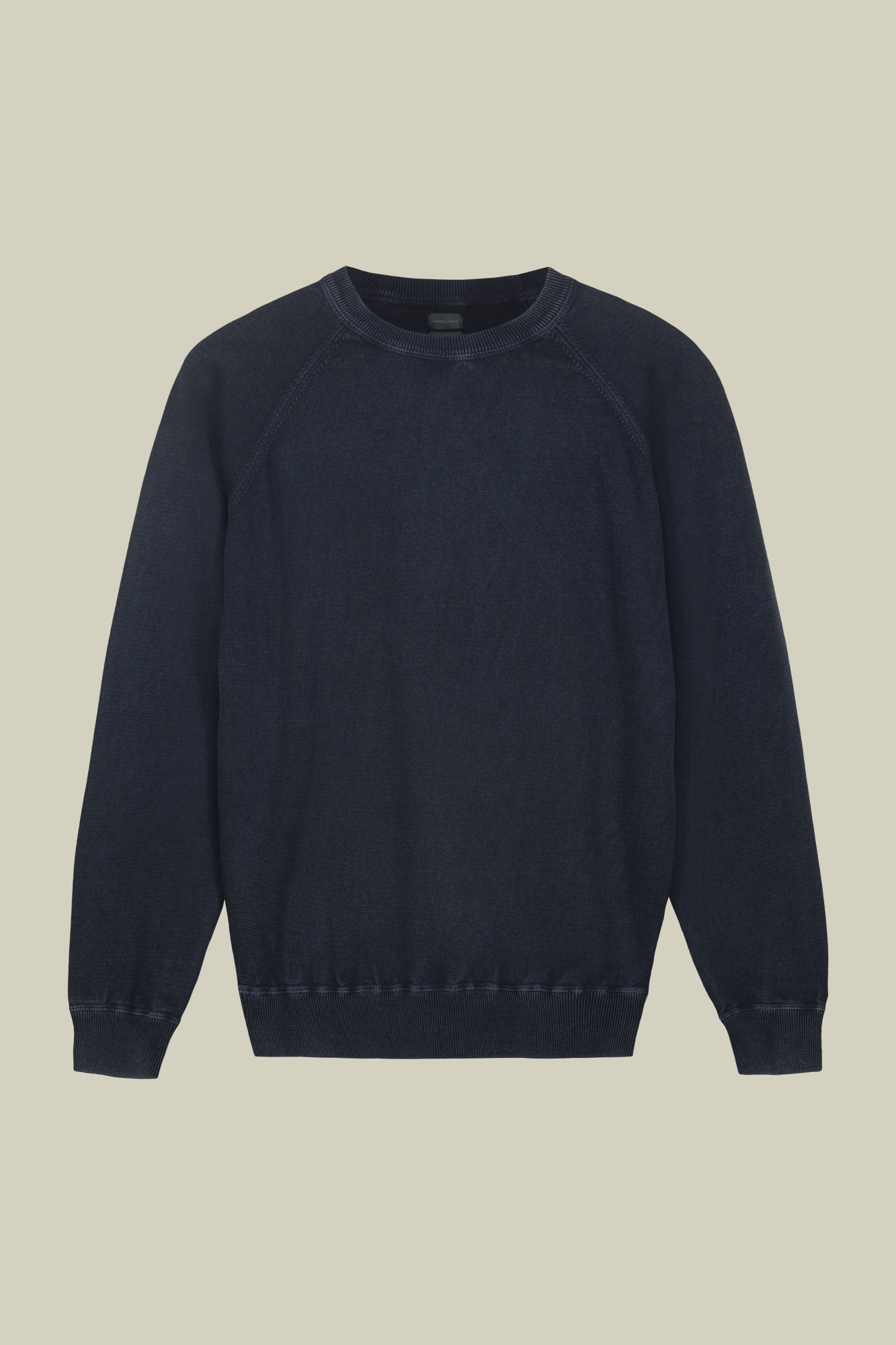 Men's crew neck pure cotton sweater with raglan sleeves