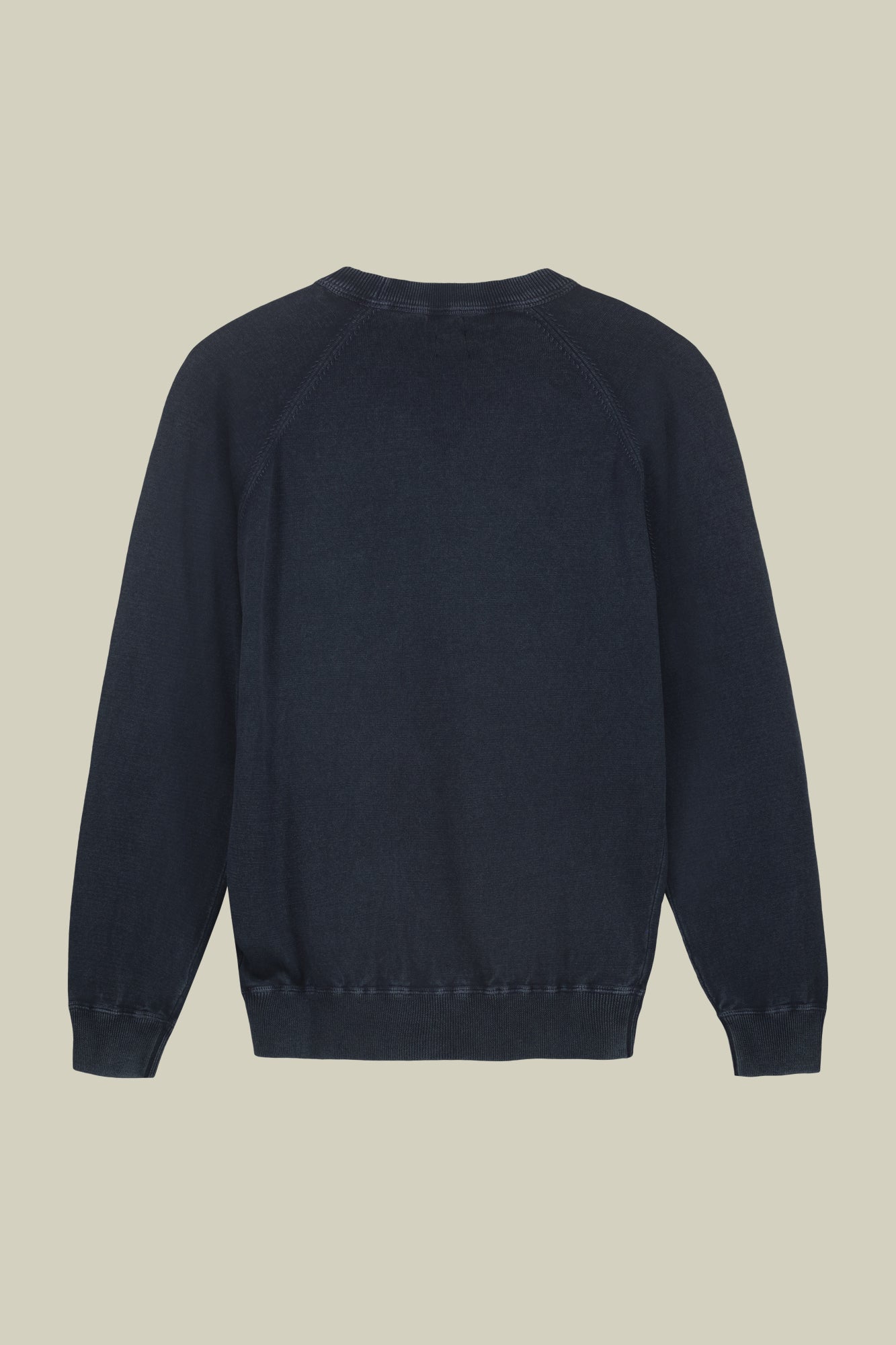 Men's crew neck pure cotton sweater with raglan sleeves