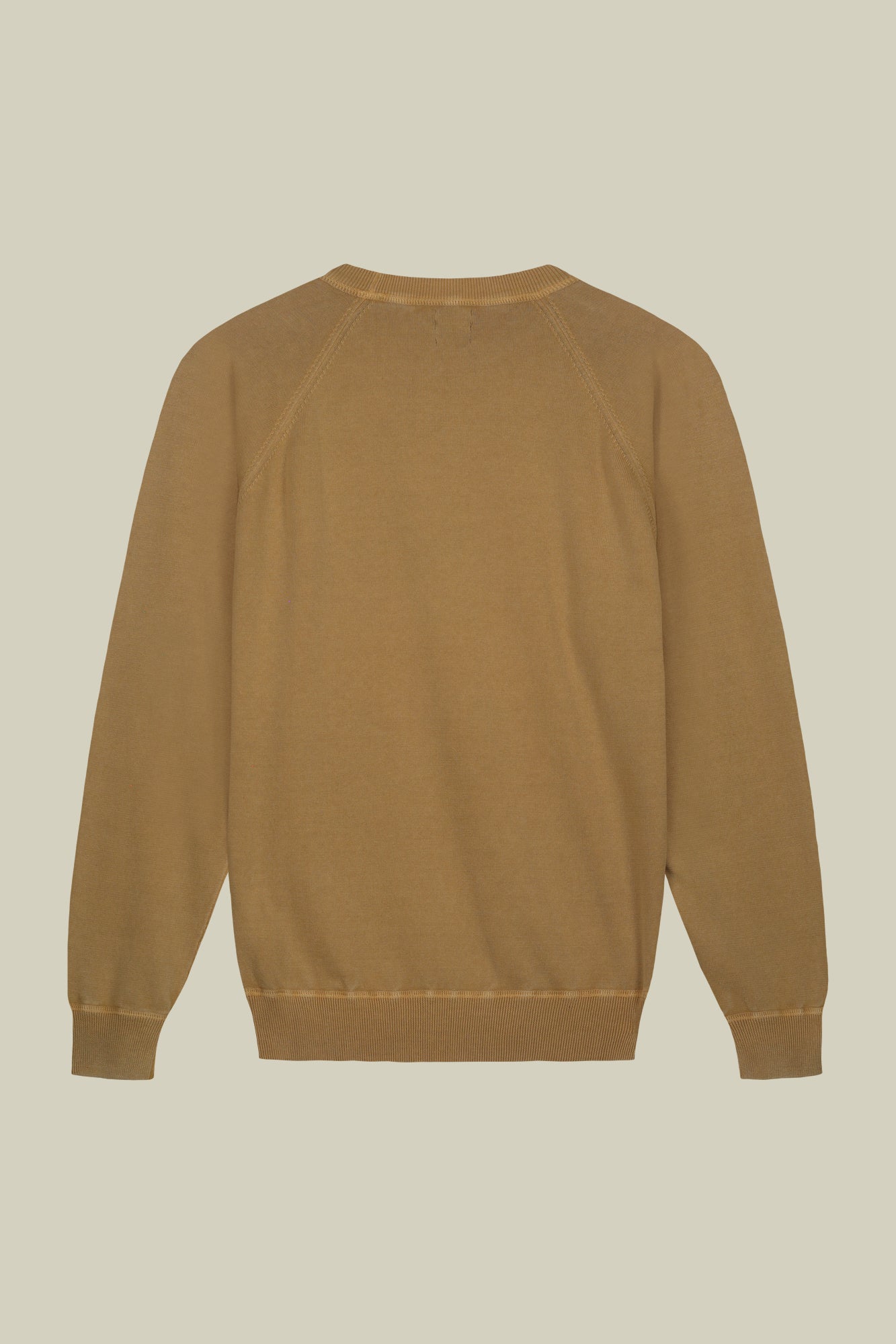 Men's crew neck pure cotton sweater with raglan sleeves
