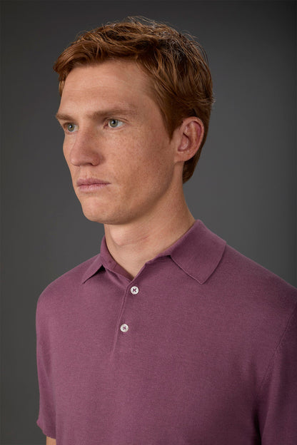 Men's short-sleeved knitted polo shirt