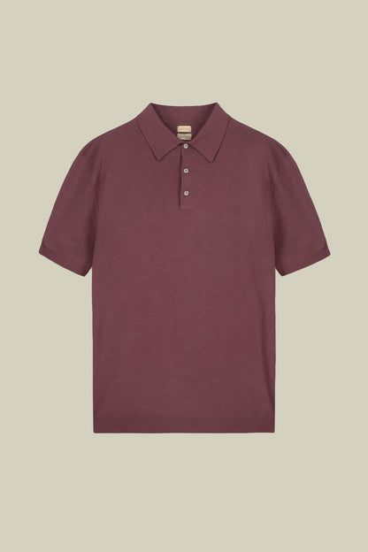 Men's short-sleeved knitted polo shirt