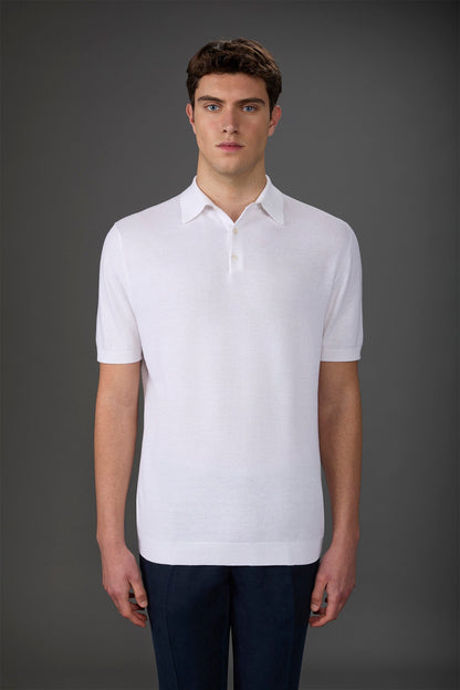 Men's short-sleeved knitted polo shirt
