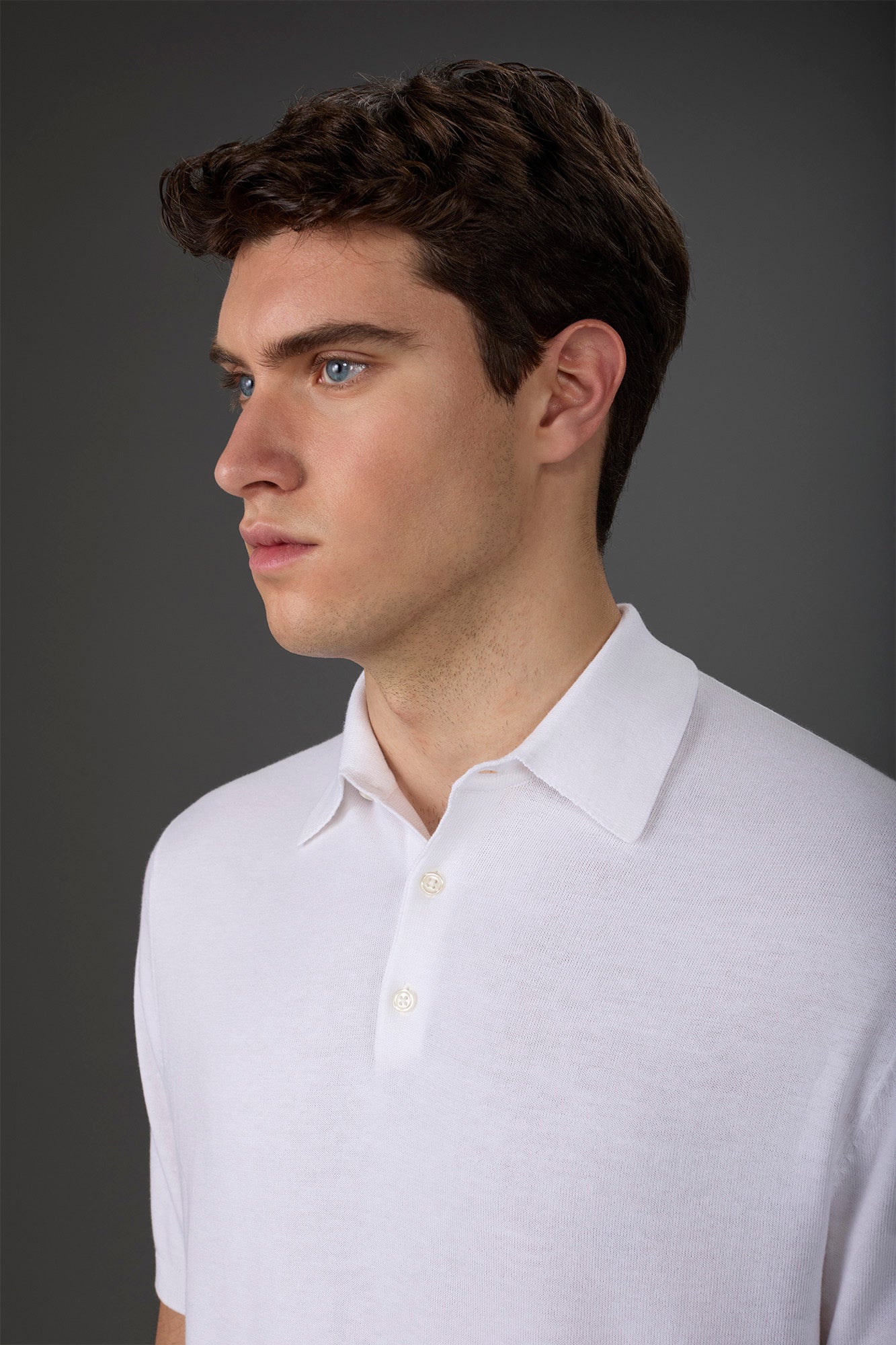 Men's short-sleeved knitted polo shirt