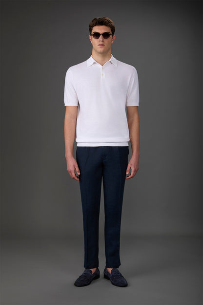 Men's short-sleeved knitted polo shirt